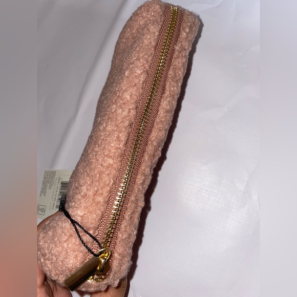 The Happy Planner Small Sherpa Zip Pen Pouch Mauve Gold Zipper Detail NWT - Picture 4 of 8